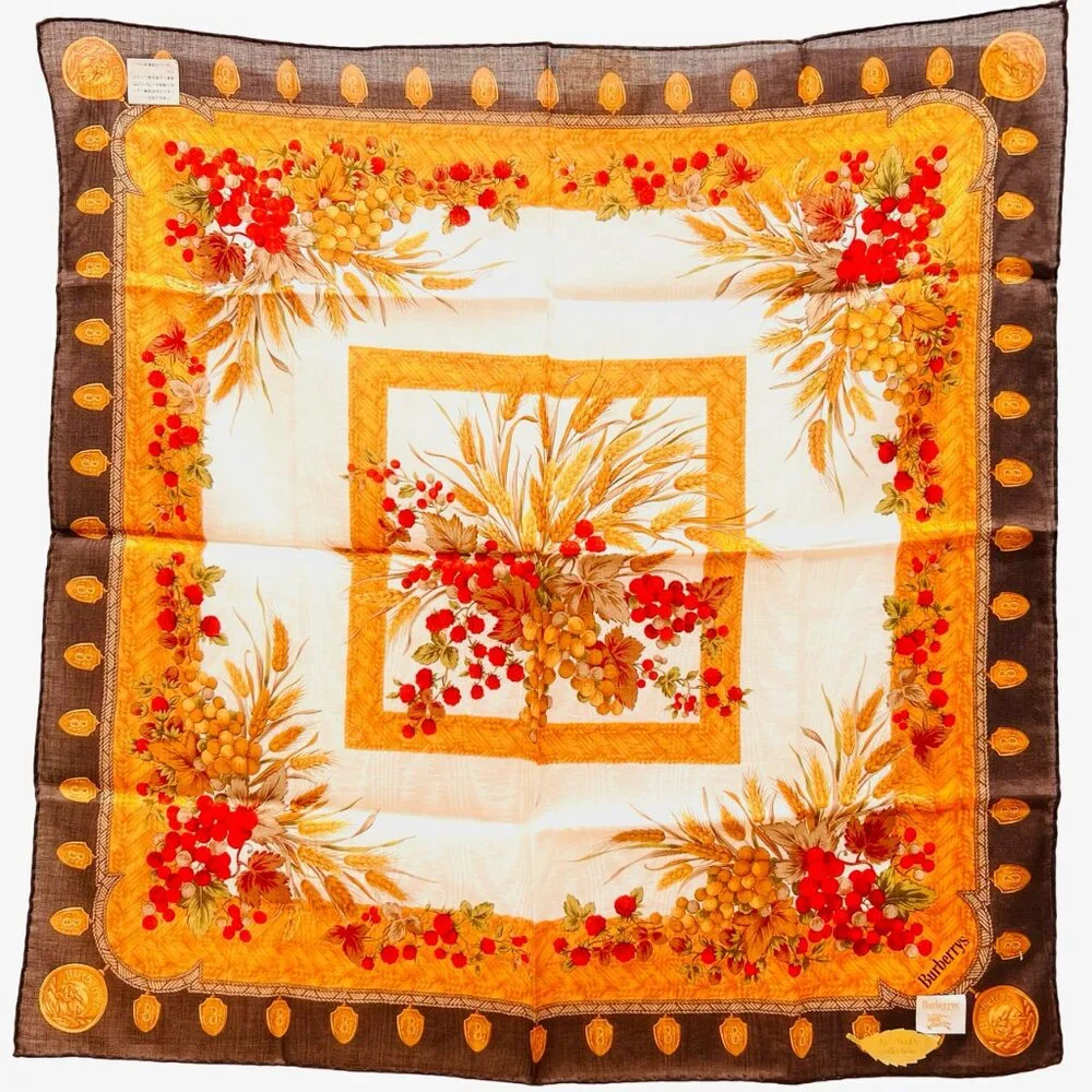 New Tag Burberry Autumn Collection Miniscarf/handker 20.5" Cotton/Silk (13 - Picture 12 of 12